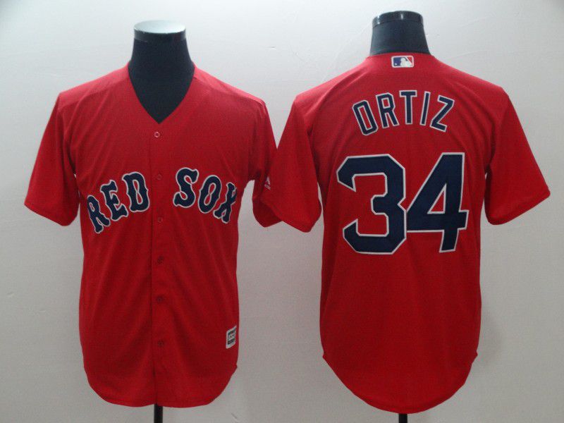 Men Boston Red Sox #34 Ortiz Red Game MLB Jerseys
